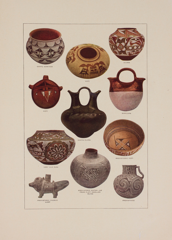 Never Were Two Pieces of Indian Pottery Exactly Alike, [page 52 and 53], 1920, from American Indians: first families of the Southwest by the Fred Harvey Co.