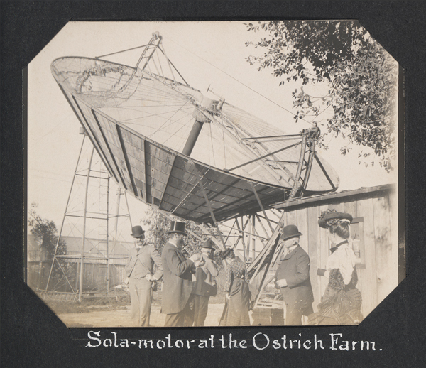 Sola-motor at the Ostrich Farm, 1902, from Tourist album: Mexico, Arizona, California, Colorado and Utah
