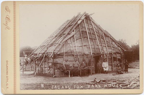 Sac and Fox bark house, ca. 1885-1890, by Thomas Croft